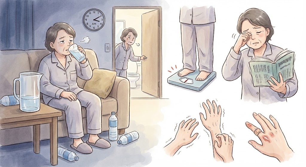 血糖値が高くなると現れる症状